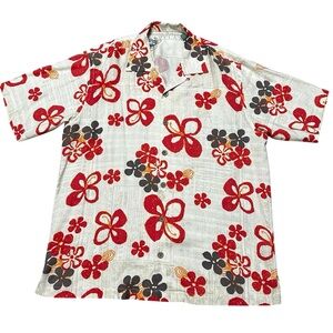 Tommy Bahama Hawaiian Floral Button-Up Shirt short sleeves 100% rayon large